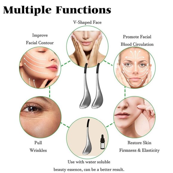 Cryo Sticks Gua Sha Stainless Steel for Facial Massage - Picture 8 of 14